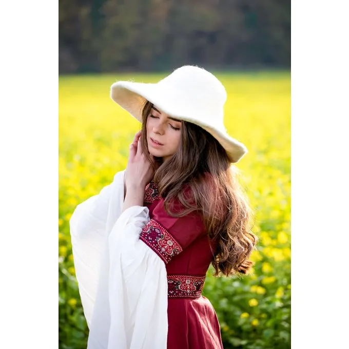 Leonardo Carbone Medieval Felt Hat, Natural 1 Leonardo Carbone Medieval Felt Hat, Natural