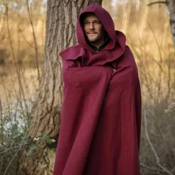 Epic Armoury Medieval Hooded Cloak Thomas, Red -Medieval Clothing Sales Store medieval hooded cloak thomas red 2