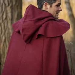 Epic Armoury Medieval Hooded Cloak Thomas, Red -Medieval Clothing Sales Store medieval hooded cloak thomas red 3