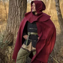 Epic Armoury Medieval Hooded Cloak Thomas, Red -Medieval Clothing Sales Store medieval hooded cloak thomas red 4