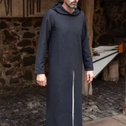 Burgschneider Medieval Hooded Tunic Renaud, Black -Medieval Clothing Sales Store medieval hooded tunic renaud black 2