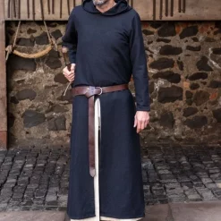 Burgschneider Medieval Hooded Tunic Renaud, Black -Medieval Clothing Sales Store medieval hooded tunic renaud black 3