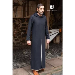 Burgschneider Medieval Hooded Tunic Renaud, Black -Medieval Clothing Sales Store medieval hooded tunic renaud black 5
