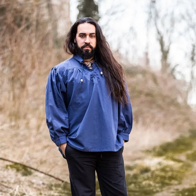 Leonardo Carbone Medieval Shirt, Blue 2 Leonardo Carbone Medieval Shirt, Blue - Image 2