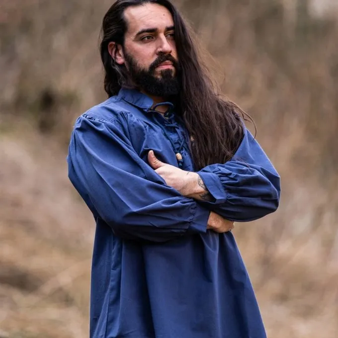 Leonardo Carbone Medieval Shirt, Blue 3 Leonardo Carbone Medieval Shirt, Blue - Image 3