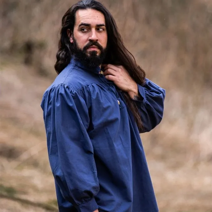 Leonardo Carbone Medieval Shirt, Blue 4 Leonardo Carbone Medieval Shirt, Blue - Image 4
