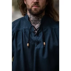 Leonardo Carbone Medieval Shirt Georg, Blue -Medieval Clothing Sales Store medieval shirt georg blue 3