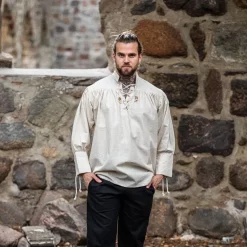 Leonardo Carbone Medieval Shirt Louis, Cream -Medieval Clothing Sales Store medieval shirt louis cream 4