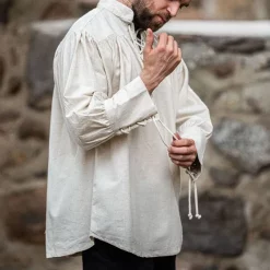 Leonardo Carbone Medieval Shirt Louis, Cream -Medieval Clothing Sales Store medieval shirt louis cream 5