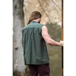 Leonardo Carbone Medieval Shirt Louis, Green -Medieval Clothing Sales Store medieval shirt louis green 3