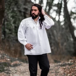 Leonardo Carbone Medieval Shirt, White 9 Leonardo Carbone Medieval Shirt, White -Medieval Clothing Sales Store medieval shirt white 3