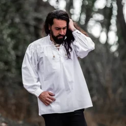 Leonardo Carbone Medieval Shirt, White 10 Leonardo Carbone Medieval Shirt, White -Medieval Clothing Sales Store medieval shirt white 4