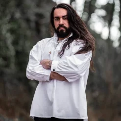 Leonardo Carbone Medieval Shirt, White 11 Leonardo Carbone Medieval Shirt, White -Medieval Clothing Sales Store medieval shirt white 5