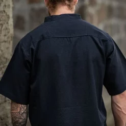 Leonardo Carbone Medieval Shirt With Short Sleeves, Black -Medieval Clothing Sales Store medieval shirt with short sleeves black 3