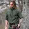 Leonardo Carbone Medieval Shirt With Short Sleeves, Green