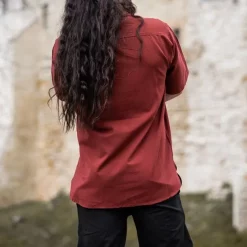 Leonardo Carbone Medieval Shirt With Short Sleeves, Red -Medieval Clothing Sales Store medieval shirt with short sleeves red 4