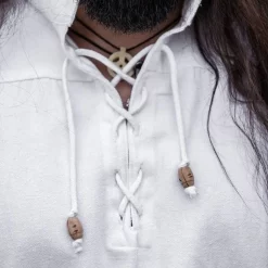 Leonardo Carbone Medieval Shirt With Short Sleeves, White -Medieval Clothing Sales Store medieval shirt with short sleeves white 3