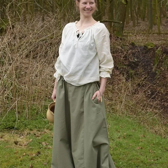 Medieval Skirt Melisende, Green 1 Medieval Skirt Melisende, Green