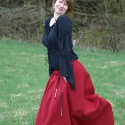 Medieval Skirt Melisende, Red -Medieval Clothing Sales Store medieval skirt melisende red 2