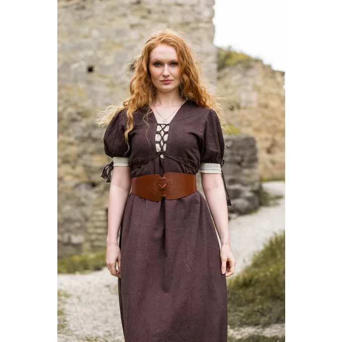 Leonardo Carbone Medieval Summer Dress Denise, Brown 2 Leonardo Carbone Medieval Summer Dress Denise, Brown - Image 2