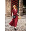 Leonardo Carbone Medieval Summer Dress Denise, Red-naturel