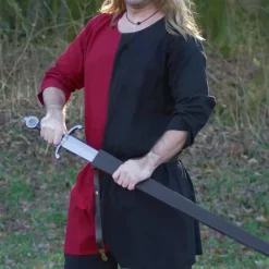 Medieval Tunic Mi-parti Red-black