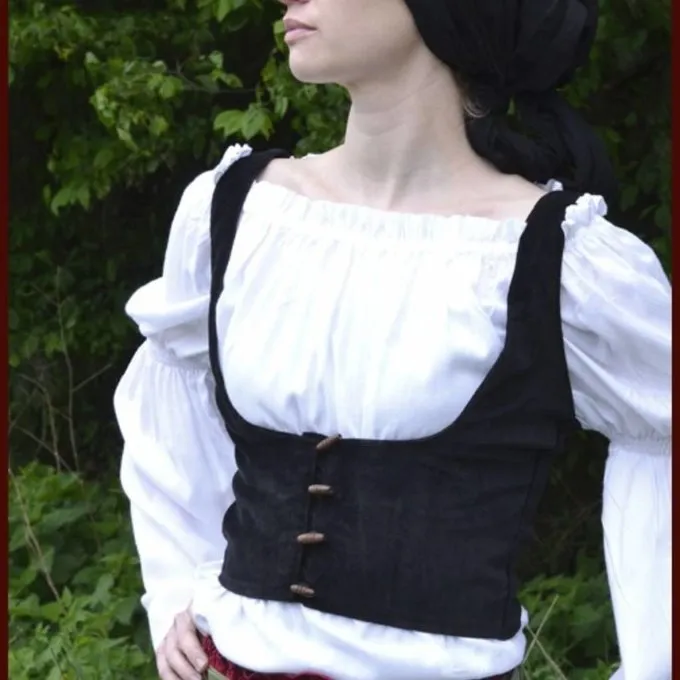Medieval Waistcoat Ryia, Black 1 Medieval Waistcoat Ryia, Black