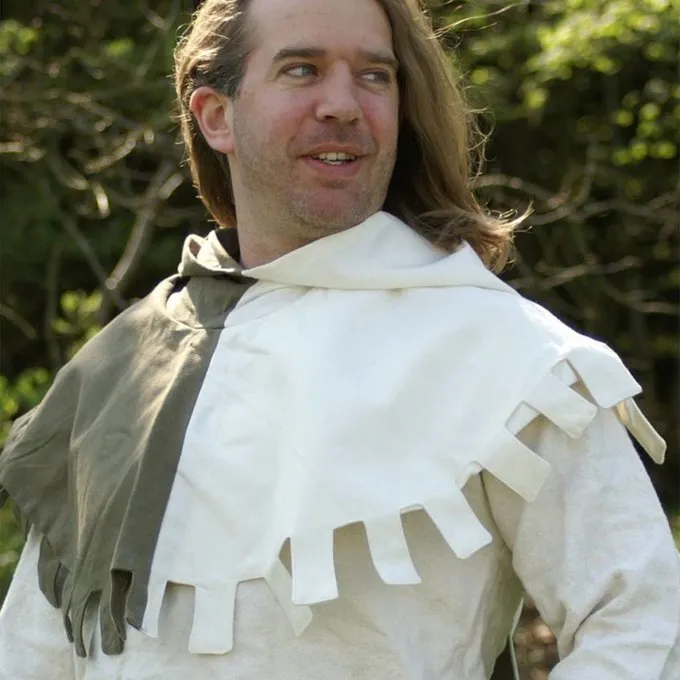 Mi-parti Chaperon, Green-white 3 Mi-parti Chaperon, Green-white - Image 3