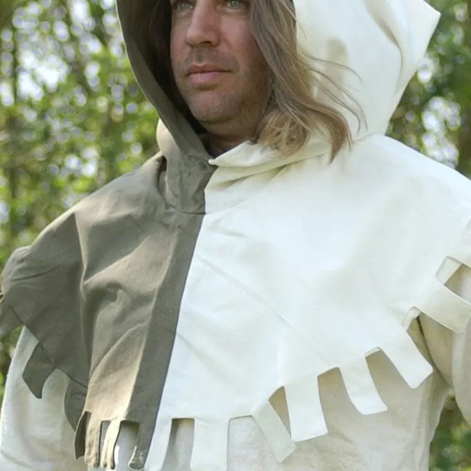 Mi-parti Chaperon, Green-white 1 Mi-parti Chaperon, Green-white