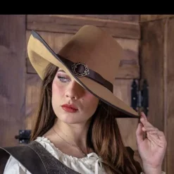 Rawblade Musketeer Hat De La Croix, Light Brown -Medieval Clothing Sales Store musketeer hat de la croix light brown 2