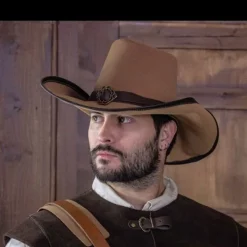 Rawblade Musketeer Hat De La Croix, Light Brown -Medieval Clothing Sales Store musketeer hat de la croix light brown 5