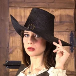 Rawblade Musketeer Hat Delacroix, Deluxe, Black 7 Rawblade Musketeer Hat Delacroix, Deluxe, Black -Medieval Clothing Sales Store musketeer hat delacroix deluxe black 2