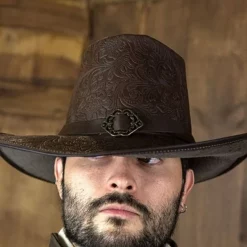 Rawblade Musketeer Hat Delacroix, Deluxe, Brown -Medieval Clothing Sales Store musketeer hat delacroix deluxe brown 4