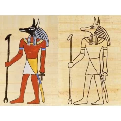 Papyrus Coloring Plate Egyptian God Anubis