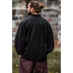 Leonardo Carbone Pavia Shirt, Black-brown 9 Leonardo Carbone Pavia Shirt, Black-brown -Medieval Clothing Sales Store pavia shirt black brown 3