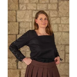 Mytholon Pirate Blouse Abby, Black -Medieval Clothing Sales Store pirate blouse abby black 5