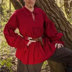 Epic Armoury Pirate Shirt Jack, Red -Medieval Clothing Sales Store pirate shirt jack red 1