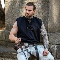 Leonardo Carbone Pirate Shirt Jean, Black