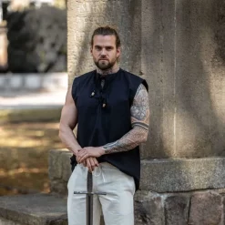 Leonardo Carbone Pirate Shirt Jean, Black -Medieval Clothing Sales Store pirate shirt jean black 3