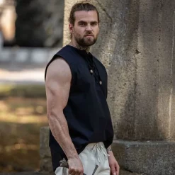 Leonardo Carbone Pirate Shirt Jean, Black -Medieval Clothing Sales Store pirate shirt jean black 4