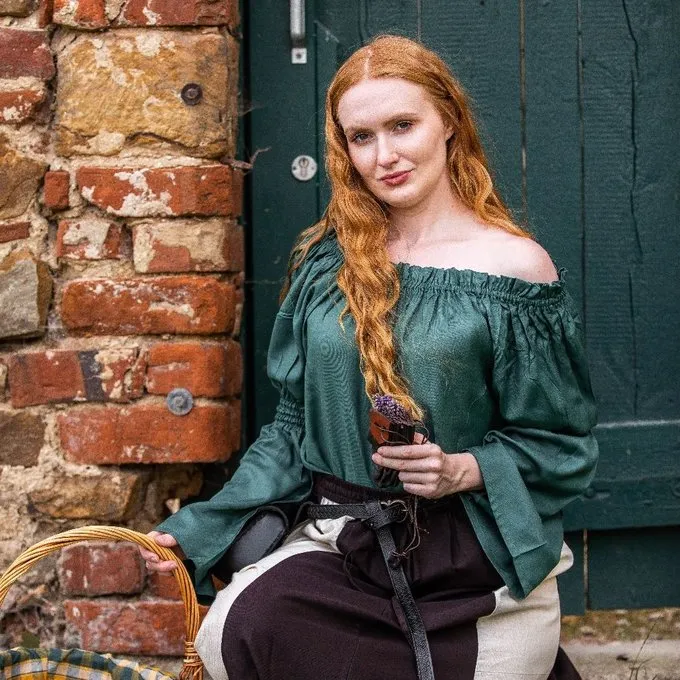 Leonardo Carbone Renaissance Blouse, Green 3 Leonardo Carbone Renaissance Blouse, Green - Image 3