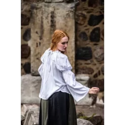 Leonardo Carbone Renaissance Blouse, White -Medieval Clothing Sales Store renaissance blouse white 4