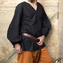 Epic Armoury Renaissance Shirt Luca, Black -Medieval Clothing Sales Store renaissance shirt luca black 3