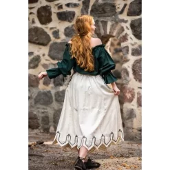 Leonardo Carbone Renaissance Skirt, Cream 8 Leonardo Carbone Renaissance Skirt, Cream -Medieval Clothing Sales Store renaissance skirt cream 2