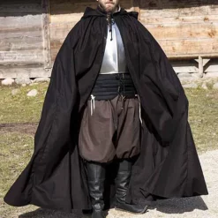 Epic Armoury RFB Cloak Arthur, Black -Medieval Clothing Sales Store rfb cloak arthur black 3