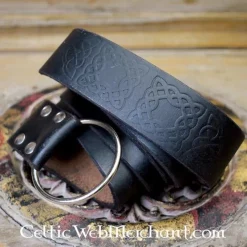 Leonardo Carbone Ring Belt With Celtic Knot, Black