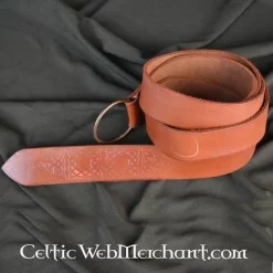 Leonardo Carbone Ring Belt With Celtic Knot, Brown -Medieval Clothing Sales Store ring belt with celtic knot brown 3