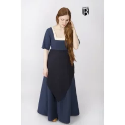 Burgschneider Schort Bertrude Blauw -Medieval Clothing Sales Store schort bertrude blauw 5