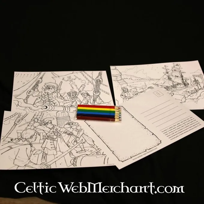 Set Colouring Postcards Pirate 2 Set Colouring Postcards Pirate - Image 2