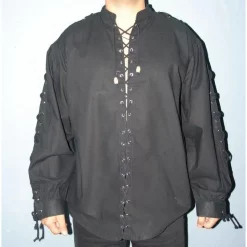 Leonardo Carbone Shirt Tonio Black 9 Leonardo Carbone Shirt Tonio Black -Medieval Clothing Sales Store shirt tonio black 3